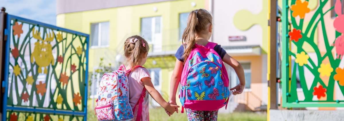 Children walking into school