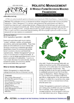 Holistic Management: A Whole-Farm Decision Making Framework cover