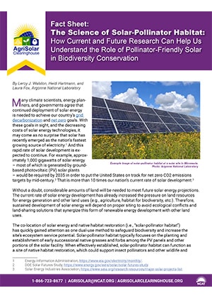 The Science of Solar-Pollinator Habitat: Fact Sheet cover