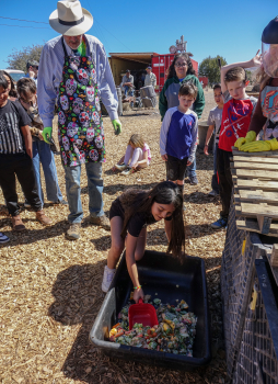 Students participating in the New Earth Project biochar effort in New Mexico.