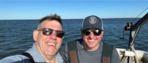 Mike and Ray, owners of Toasted Oysters farm