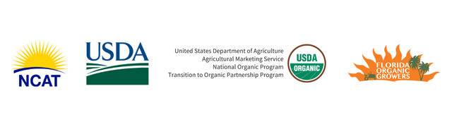NCAT, USDA, and Southeast Transition to Organic Partnership Project logos