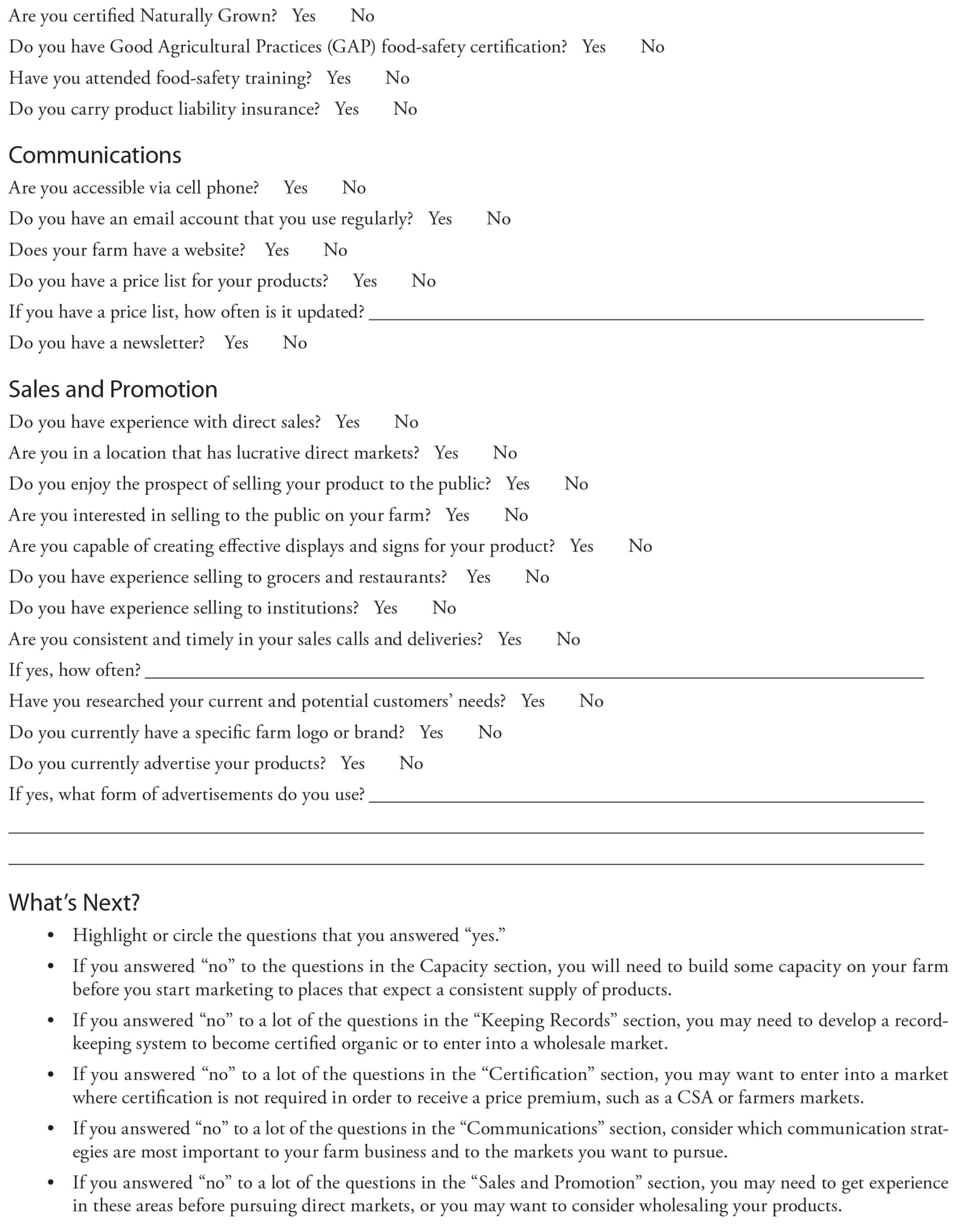 Appendix 4: Farm Marketing Assessment p2
