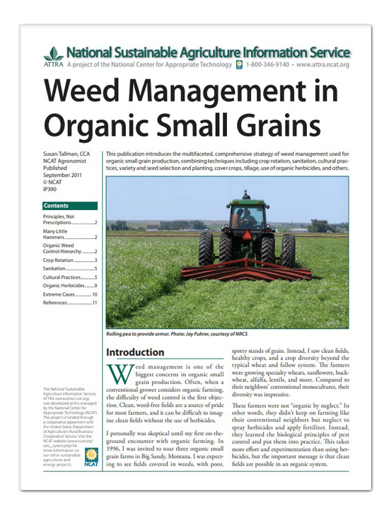 Weed Management in Organic Small Grains cover