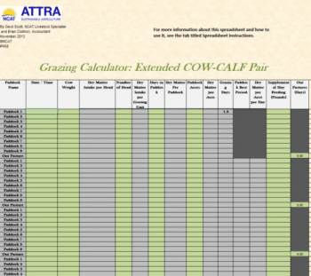 Grazing Calculator: Extended Cow-Calf Pair cover