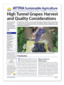 High Tunnel Grapes: Harvest and Quality Considerations cover