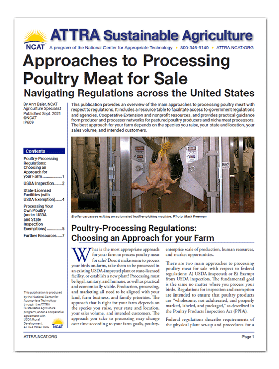 Approaches to Processing Poultry Meat for Sale: Navigating Regulations across the United States cover