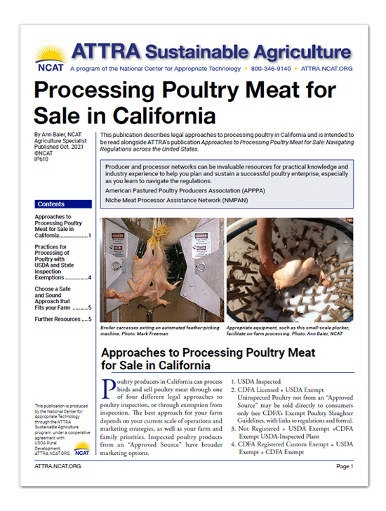 Processing Poultry Meat for Sale in California cover