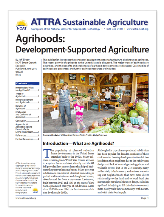 Agrihoods: Development-Supported Agriculture cover