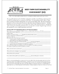 Beef Farm Sustainability Checksheet (EZ) cover