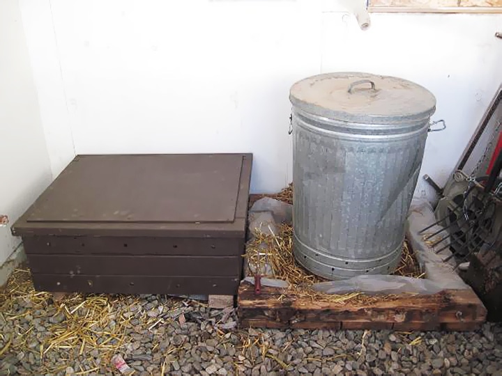 vermicompost bin in greenhouse