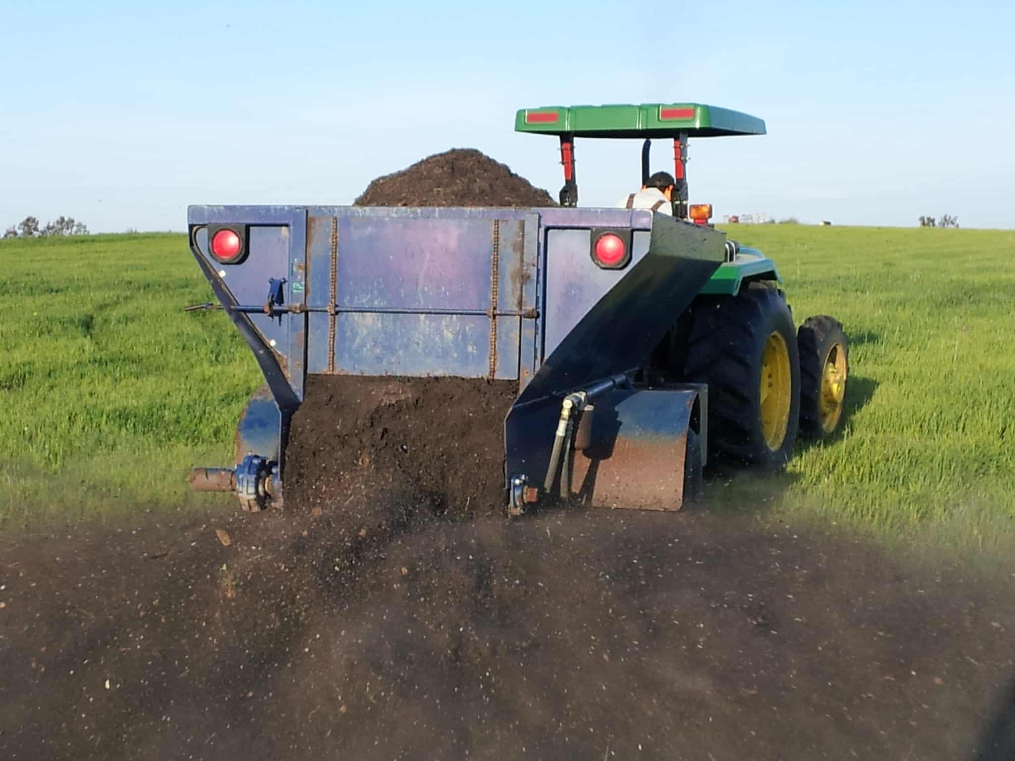 Compost Spreader at Say Hay Farms, Woodland, California. 