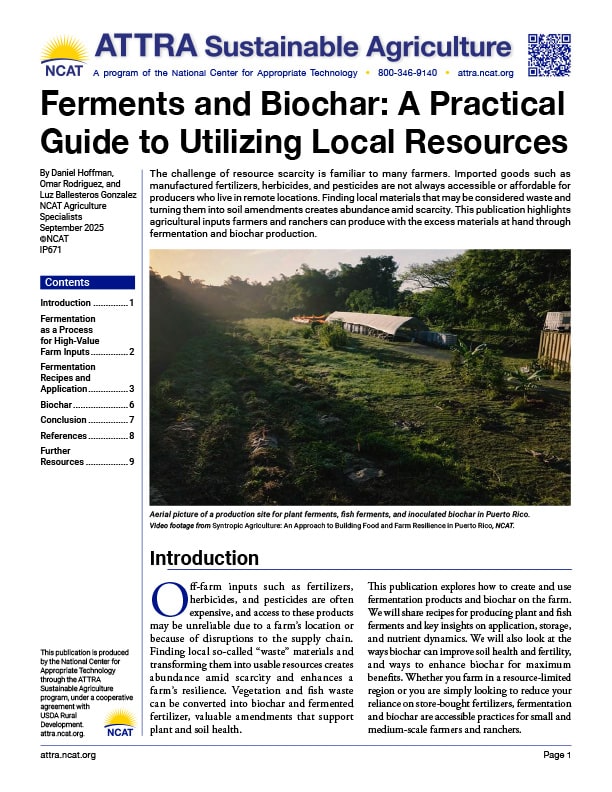 Fermentos y biocarbón: Guía práctica para el aprovechamiento de los recursos locales (portada)