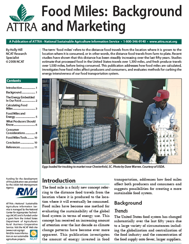 Food Miles: Background and Marketing cover