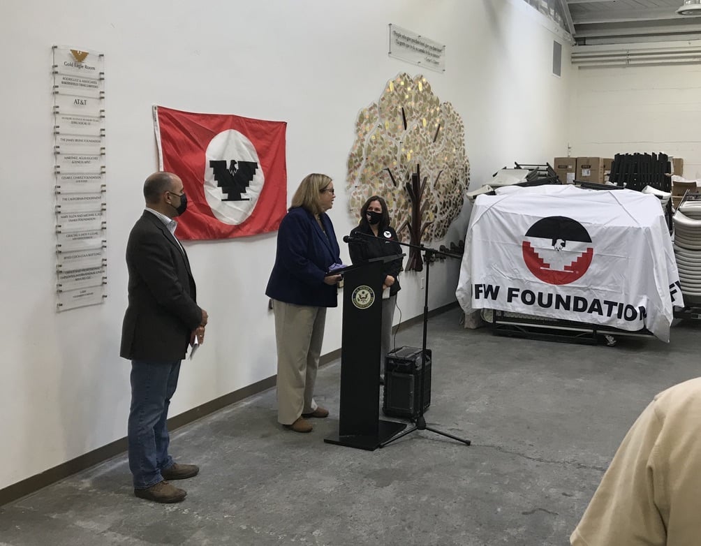 Speakers at grant announcement event
