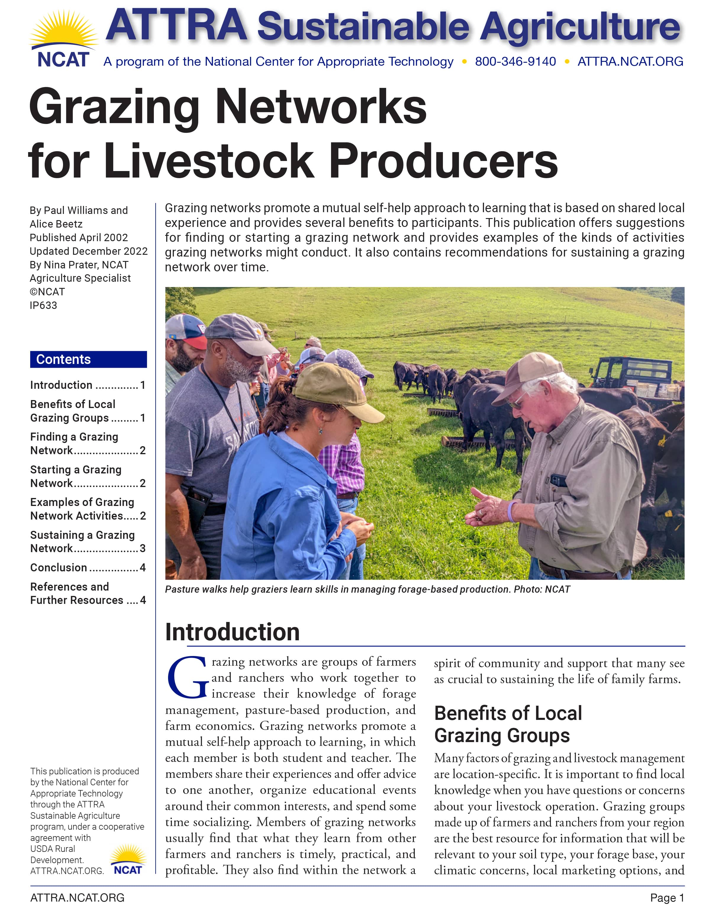 Grazing Networks for Livestock Producers cover