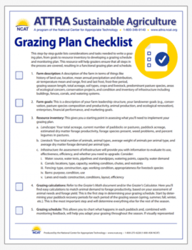Grazing Plan Checklist cover