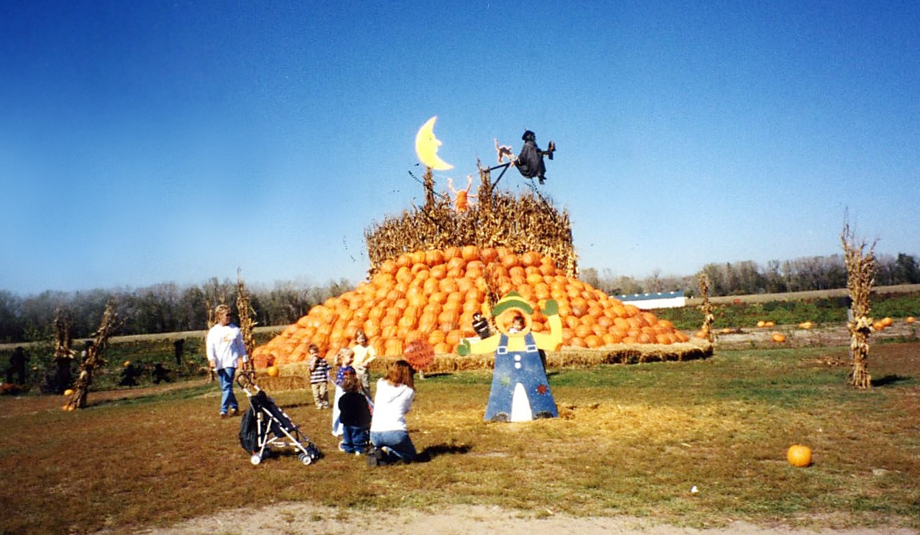 Halloween crop art with pumpkins