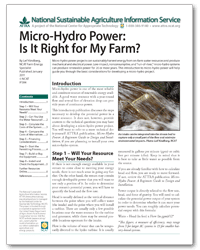 Micro-Hydro Power: Is It Right for My Farm? cover