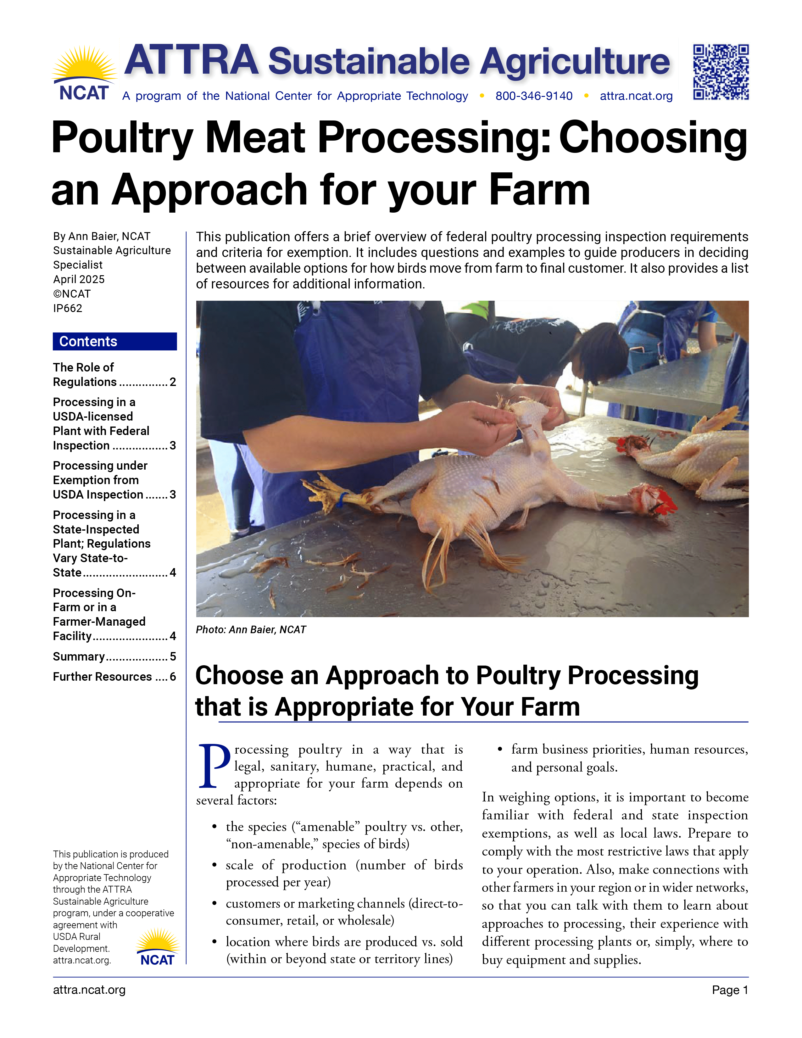 Poultry Meat Processing: Choosing an Approach for your Farm cover