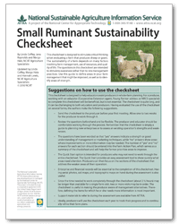 Small Ruminant Sustainability Checksheet cover
