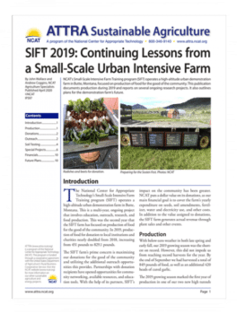 SIFT 2019: Continuing Lessons from a Small-Scale Urban Intensive Farm cover
