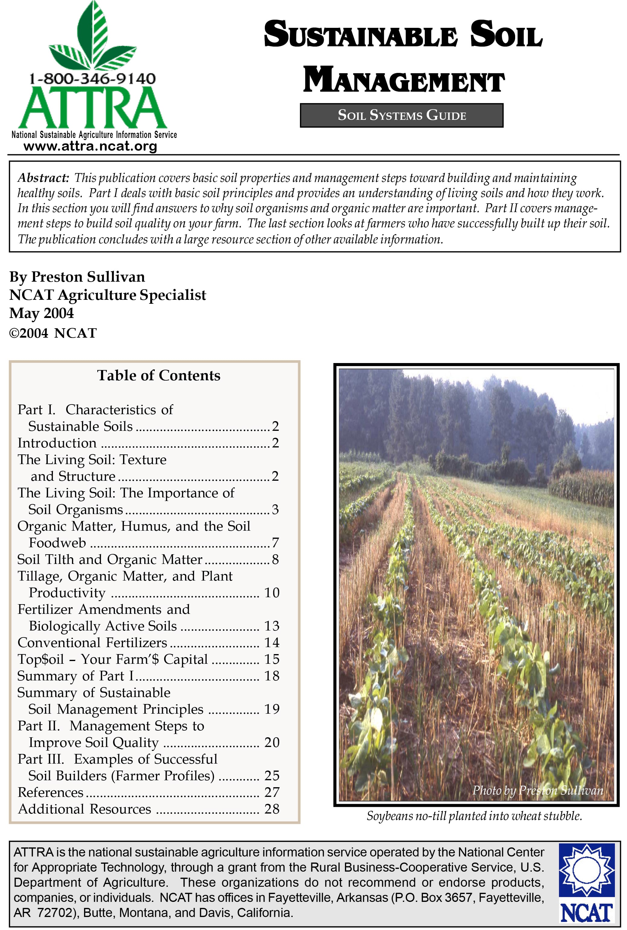Sustainable Soil Management cover