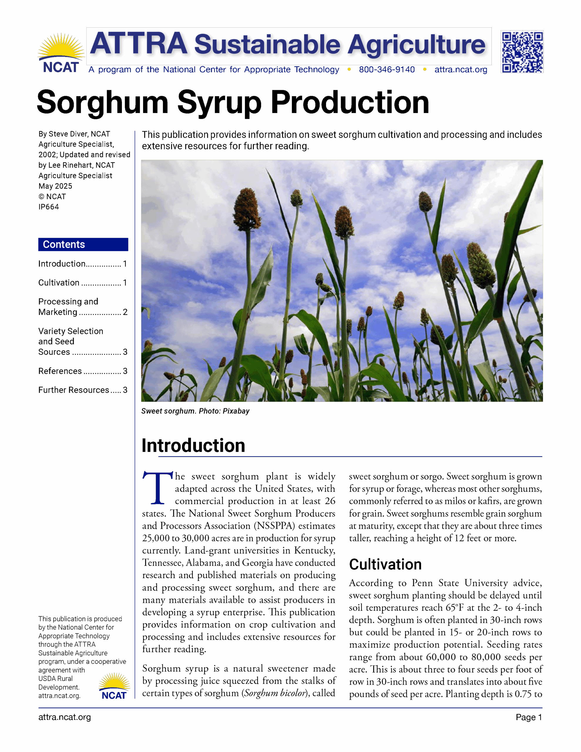 Sorghum Syrup Production cover