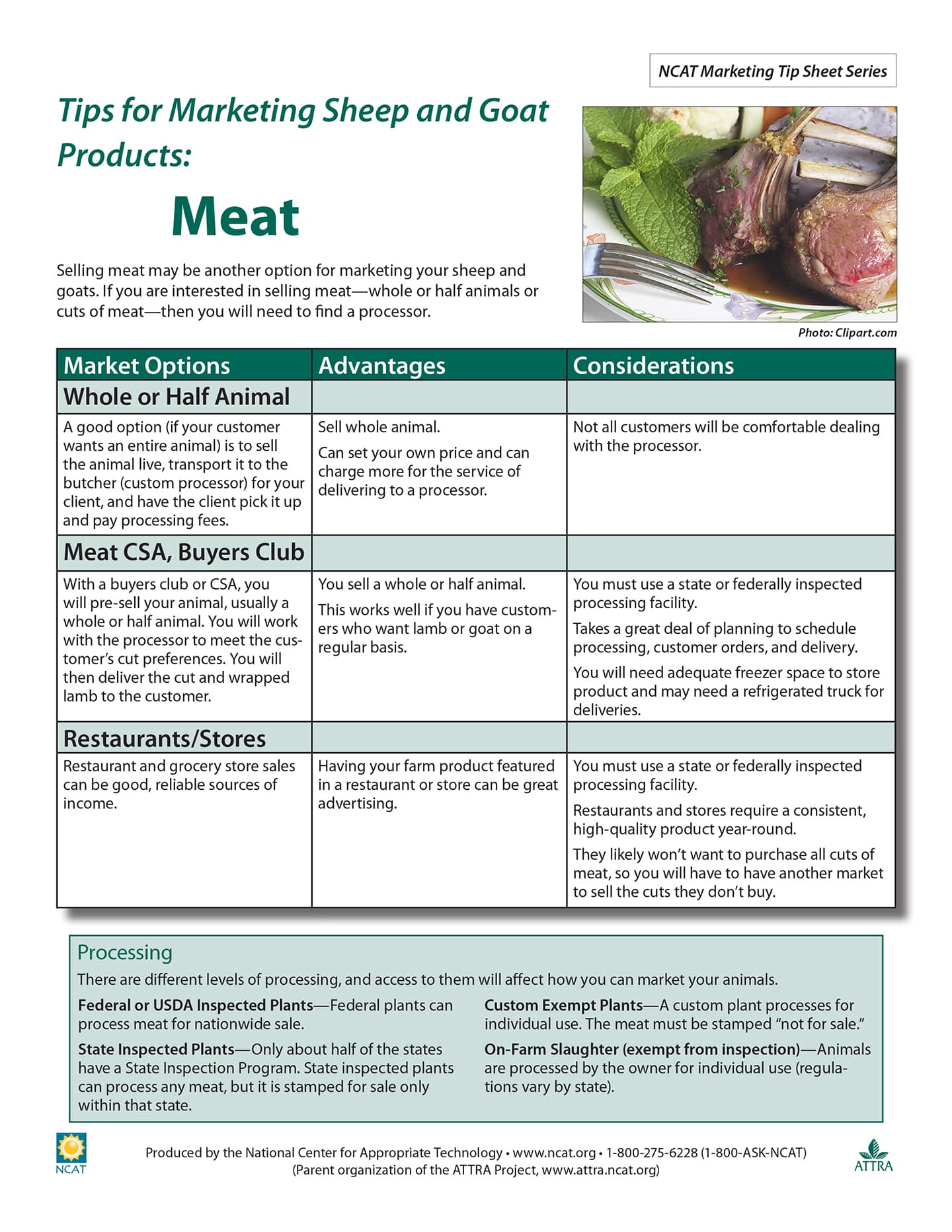 Tips for Marketing Sheep and Goat Products: Meat cover