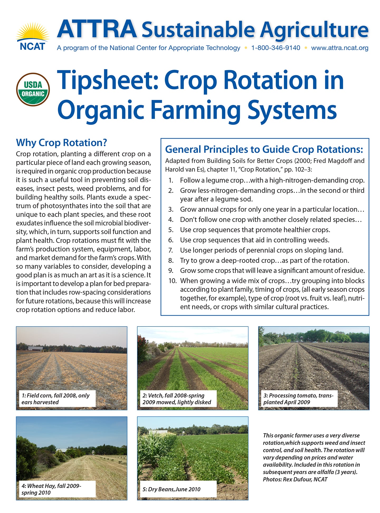 Tipsheet: Crop Rotation in Organic Farming Systems cover