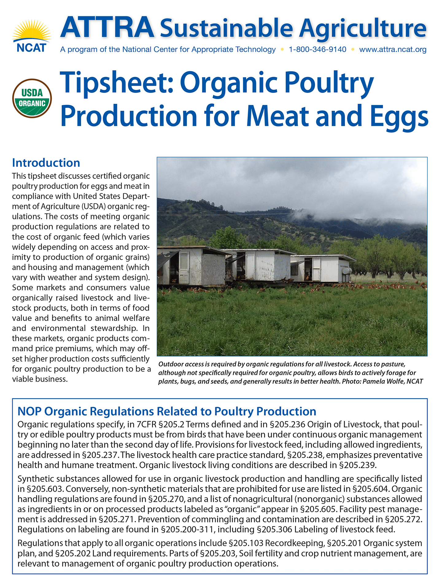 Tipsheet: Organic Poultry Production for Meat and Eggs cover