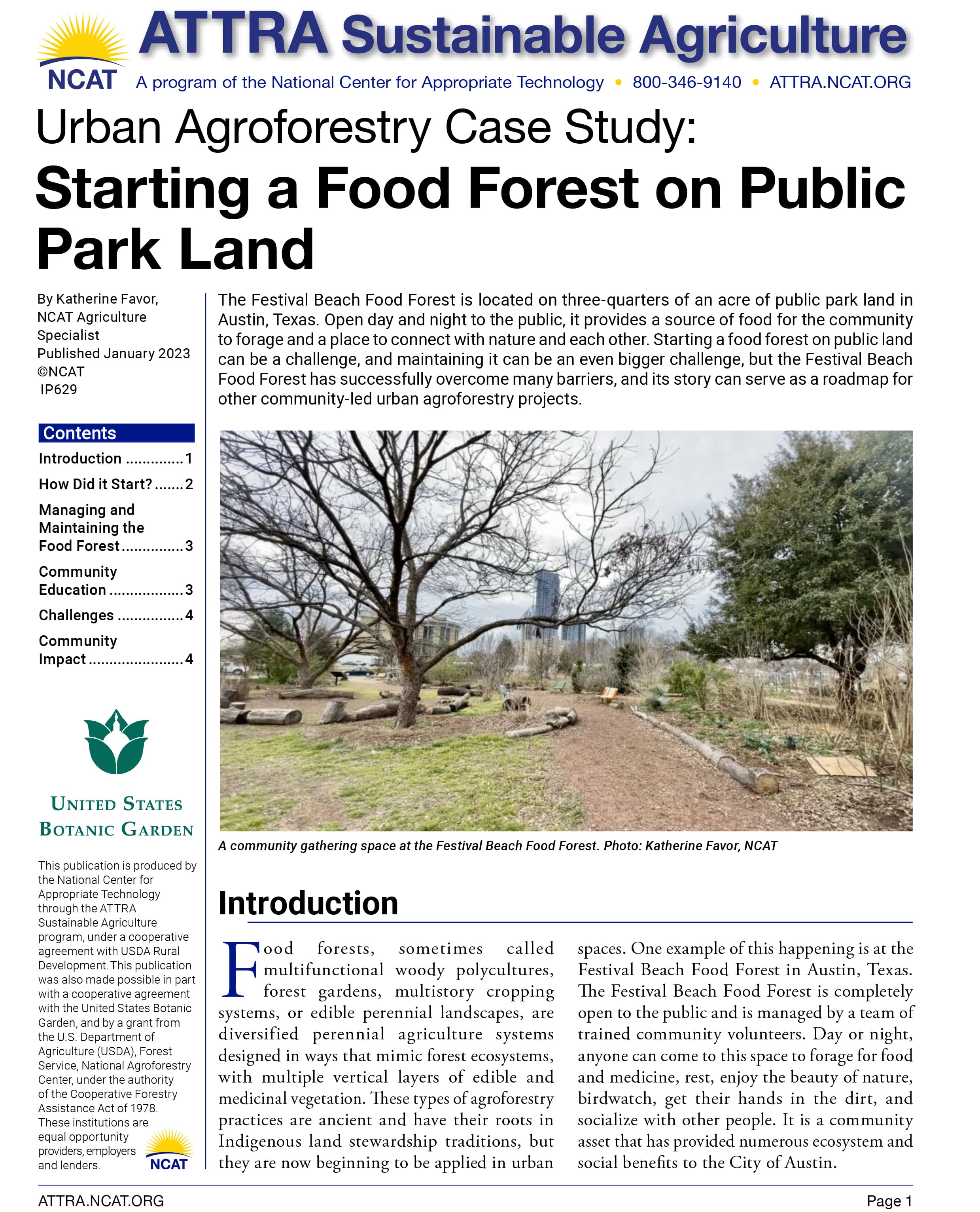 Urban Agroforestry Case Study: Starting a Food Forest on Public Park Land cover