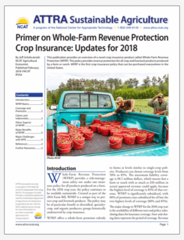 Primer on Whole-Farm Revenue Protection Crop Insurance: Updates for 2018 cover
