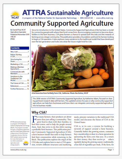 Portada de «Agricultura apoyada por la comunidad»