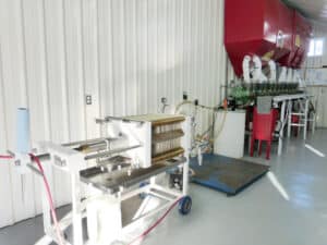 filter press at the Oil Barn