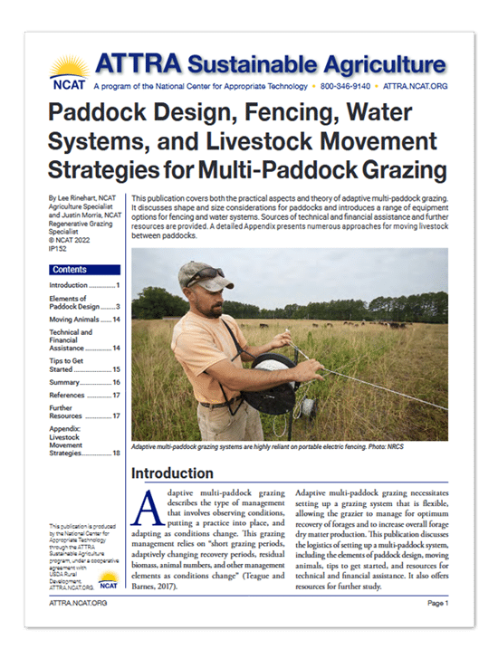 Paddock Design, Fencing, Water Systems, and Livestock Movement Strategies for Multi-Paddock Grazing cover