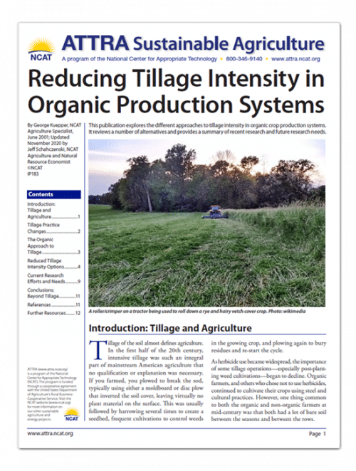 Reducing Tillage Intensity in Organic Production Systems cover