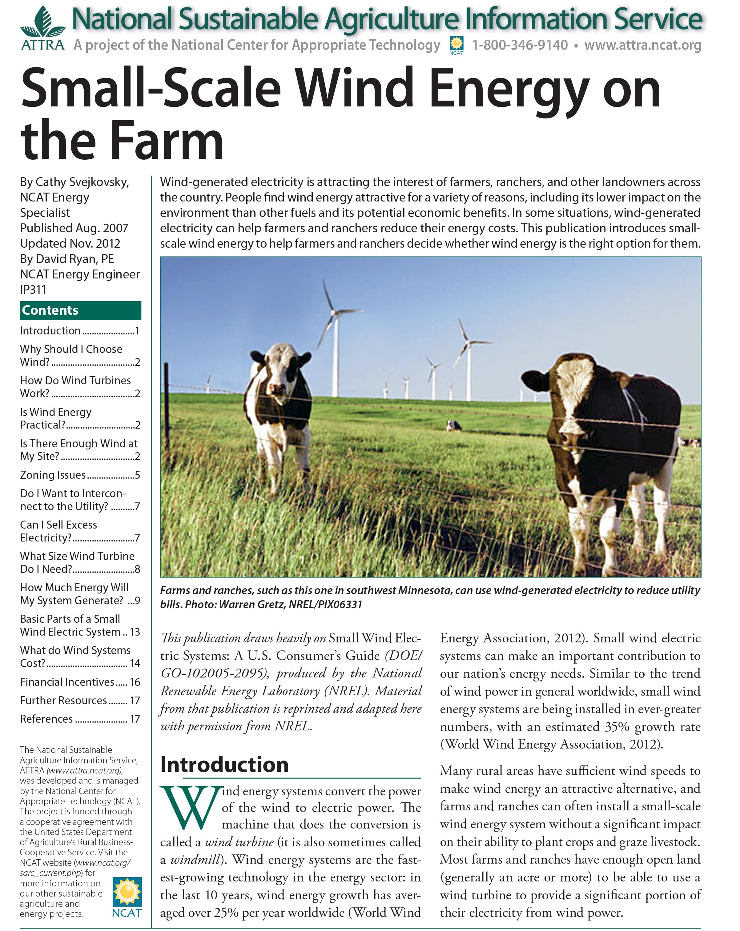 Small-Scale Wind Energy on the Farm cover