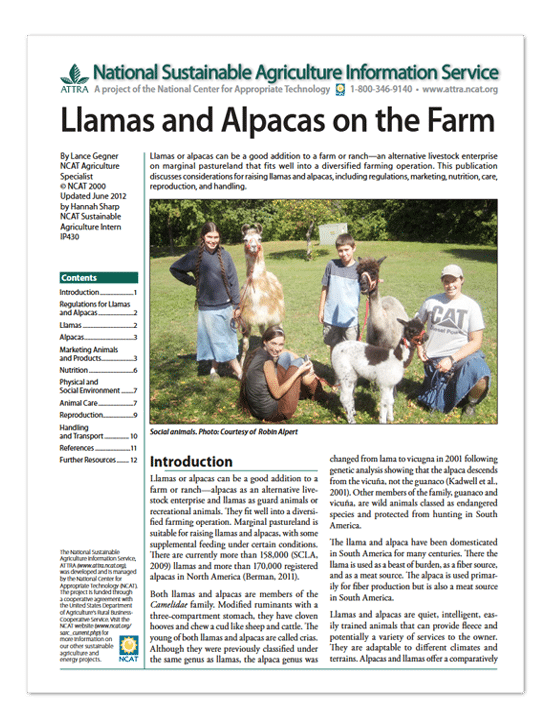 Portada de «Llamas y alpacas en la granja»
