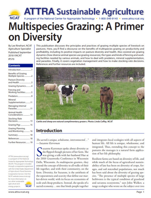 Multispecies Grazing: A Primer on Diversity cover