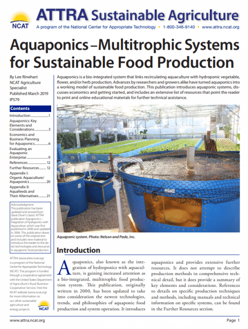 Portada de «Acuaponía: sistemas multitróficos para la producción sostenible de alimentos»