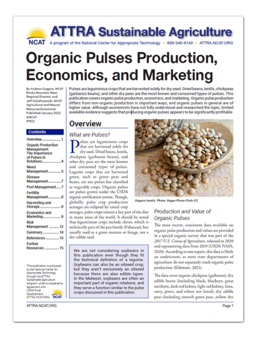 Organic Pulses Production, Economics, and Marketing cover