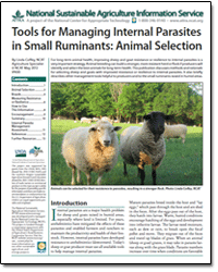 Tools for Managing Internal Parasites in Small Ruminants: Animal Selection cover