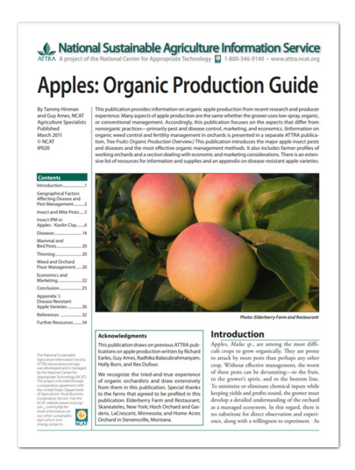 Apples: Organic Production Guide cover