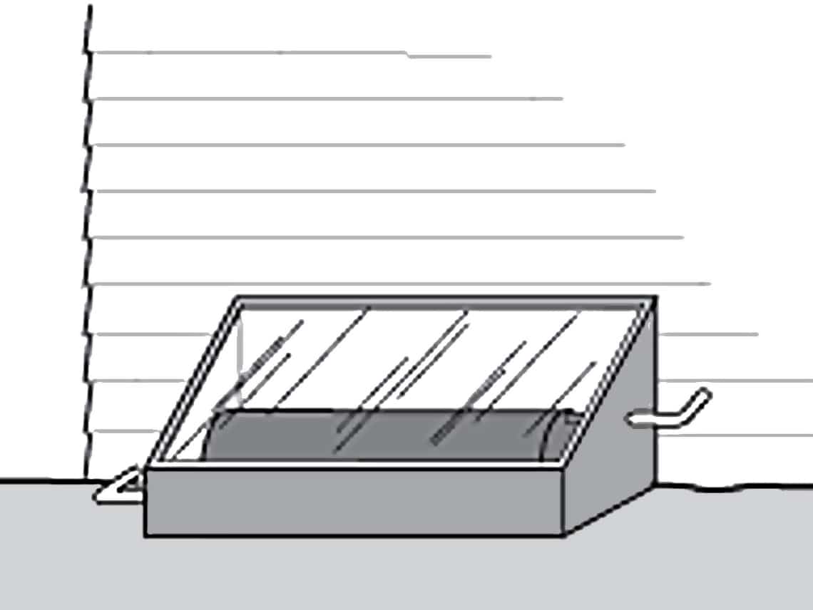 illustration of a breadbox batch solar water system