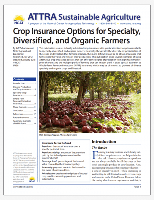 Crop Insurance Options for Specialty, Diversified, and Organic Farmers cover
