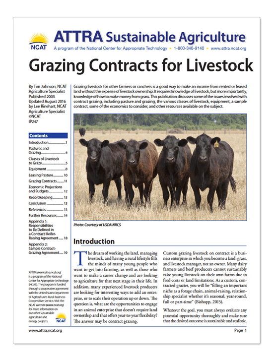Grazing Contracts for Livestock cover