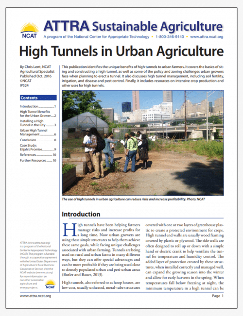 High Tunnels in Urban Agriculture cover
