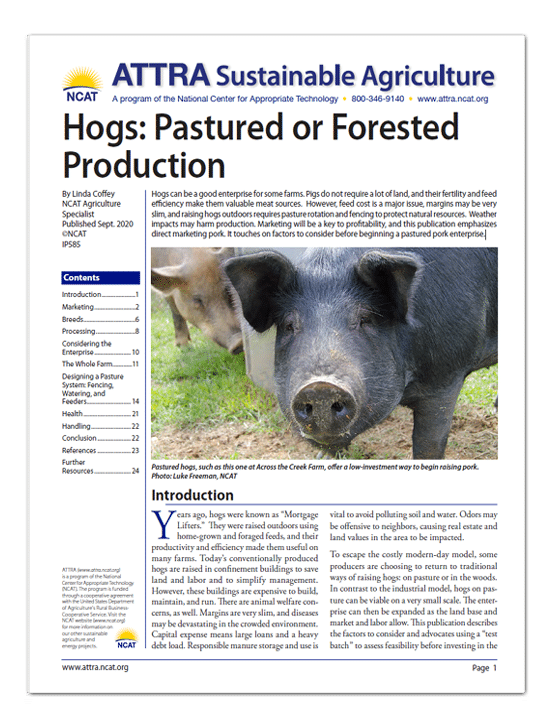 Hogs: Pastured or Forested Production cover
