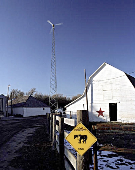 Small Wind turbine on a farm